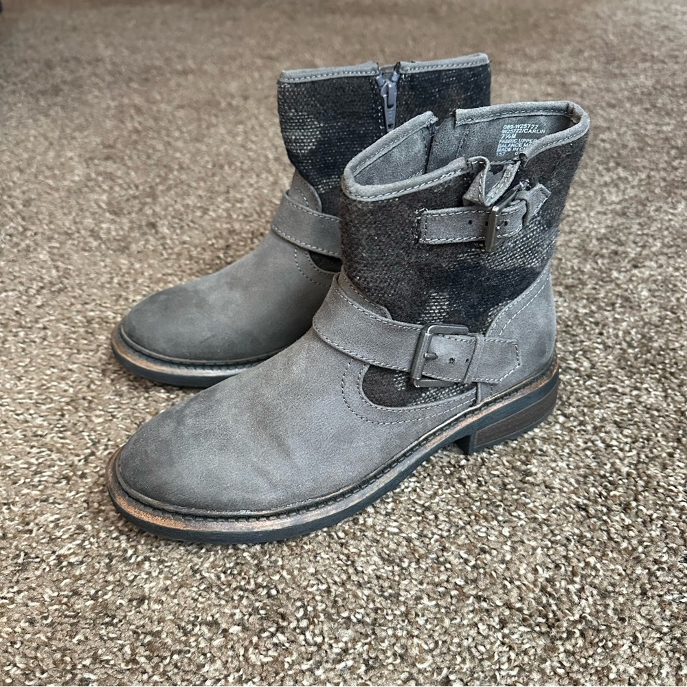 White Mountain Carlin Ankle Boots with Buckle Detail